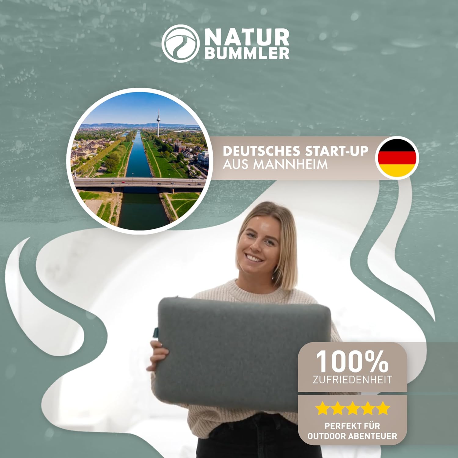 Thumbnail 6 de NATURBUMMLER Reisekissen Memory Foam 50x30x10 cm