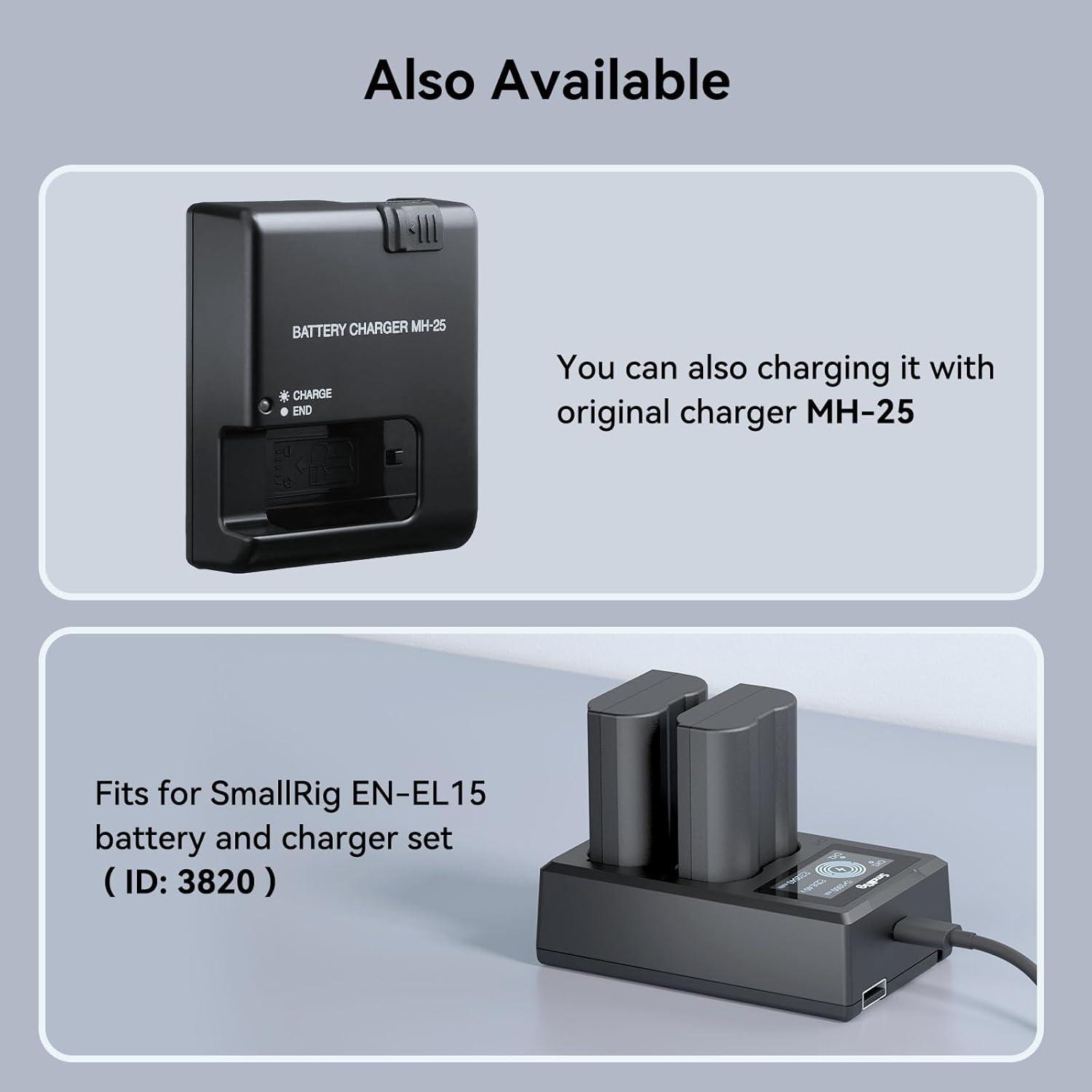 Thumbnail 6 de Batterie SMALLRIG EN-EL15C 2400 mAh avec charge rapide USB-C pour appareils Nikon (Z8, Z7 II, Z6 II, Z5, D780…)