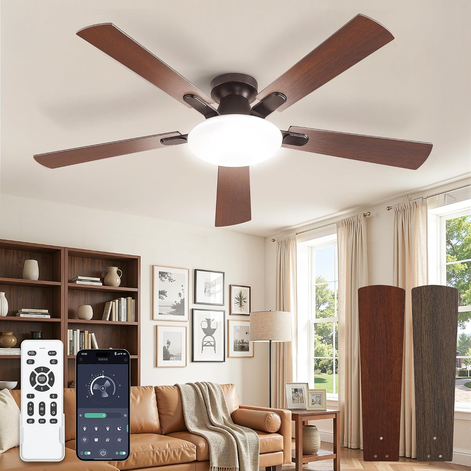 Detalle de Ceiling Fan with Lights, 52-Inch
