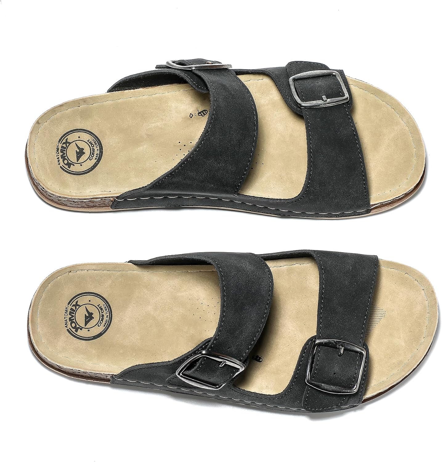Thumbnail 4 de JOMIX herensandalen van kunstleer met verstelbare riem en antislipzool