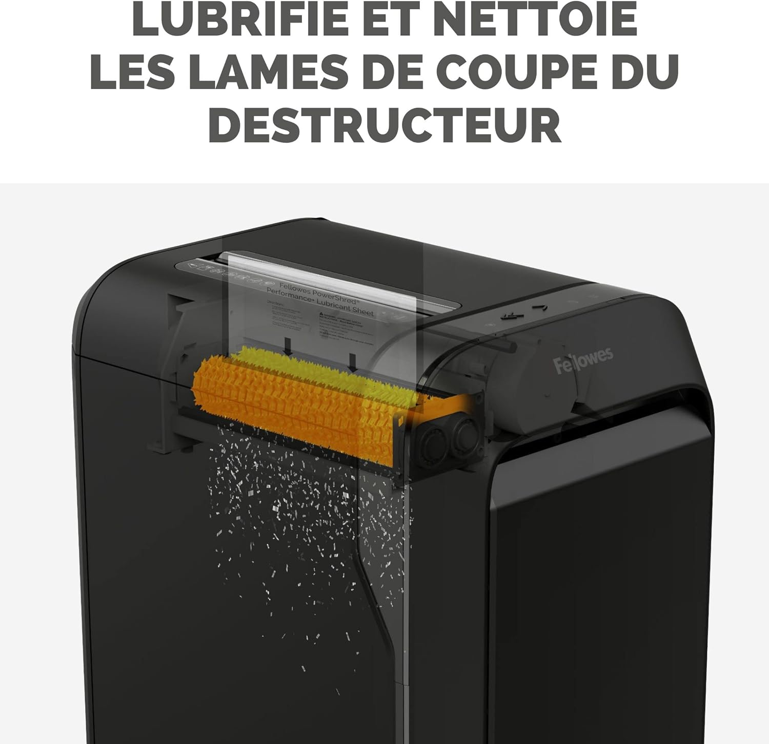 Detalle de Fellowes Lot de 10 feuilles lubrifiantes pour destructeur de documents (4025601) – performance et réduction des bourrages