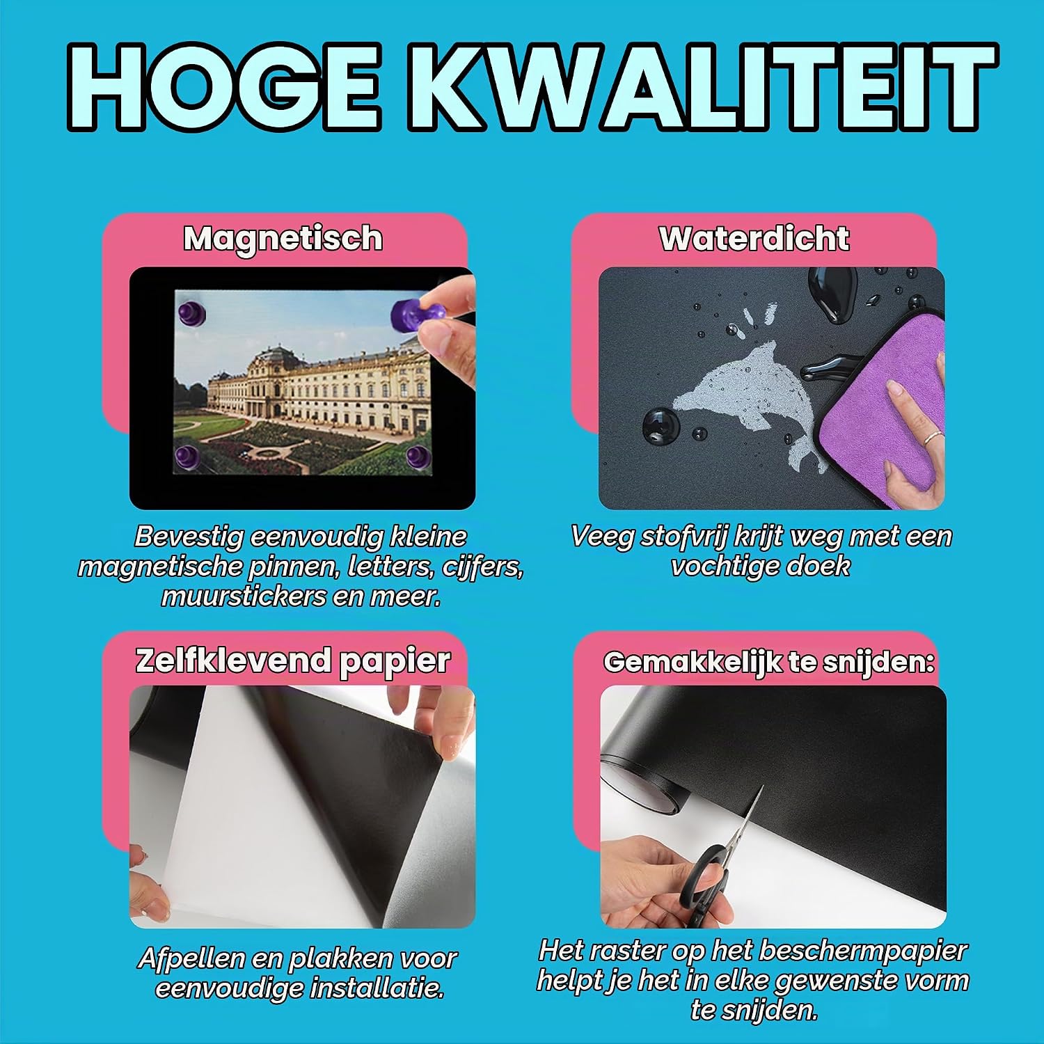 Thumbnail 3 de HeatPomelo Chalkboard magnetisch zelfklevend krijtbord 100 x 44 cm