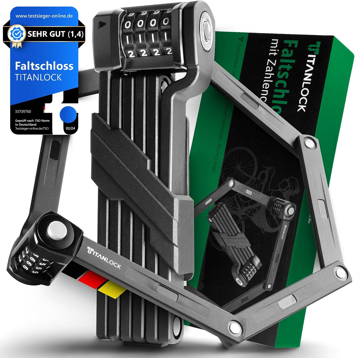 Detalle de Titanlock Faltschloss mit Zahlencode 10/10