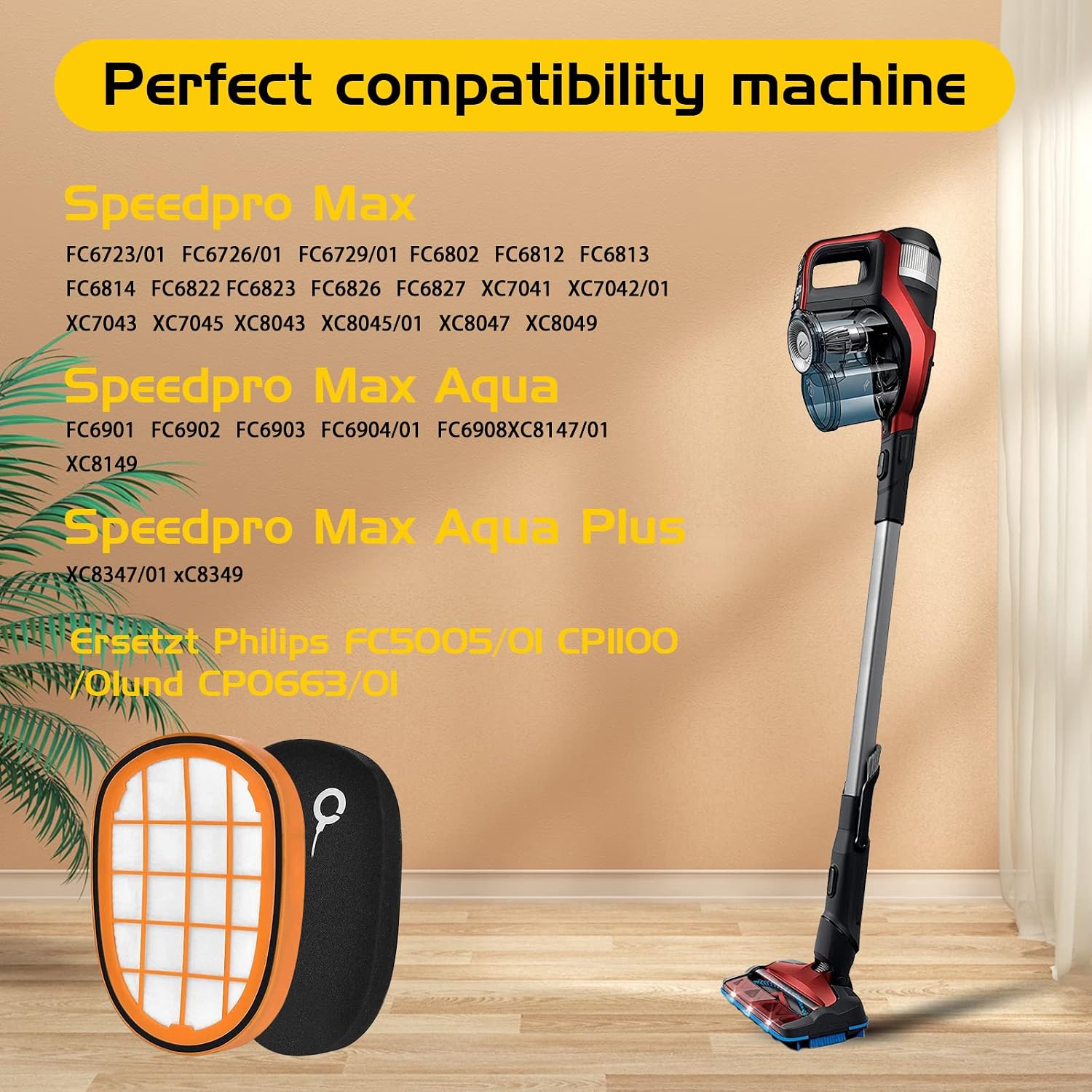 Thumbnail 6 de AIVORO 6 Stück Filterset für Philips SpeedPro Max Akkusauger – passende Ersatzteile
