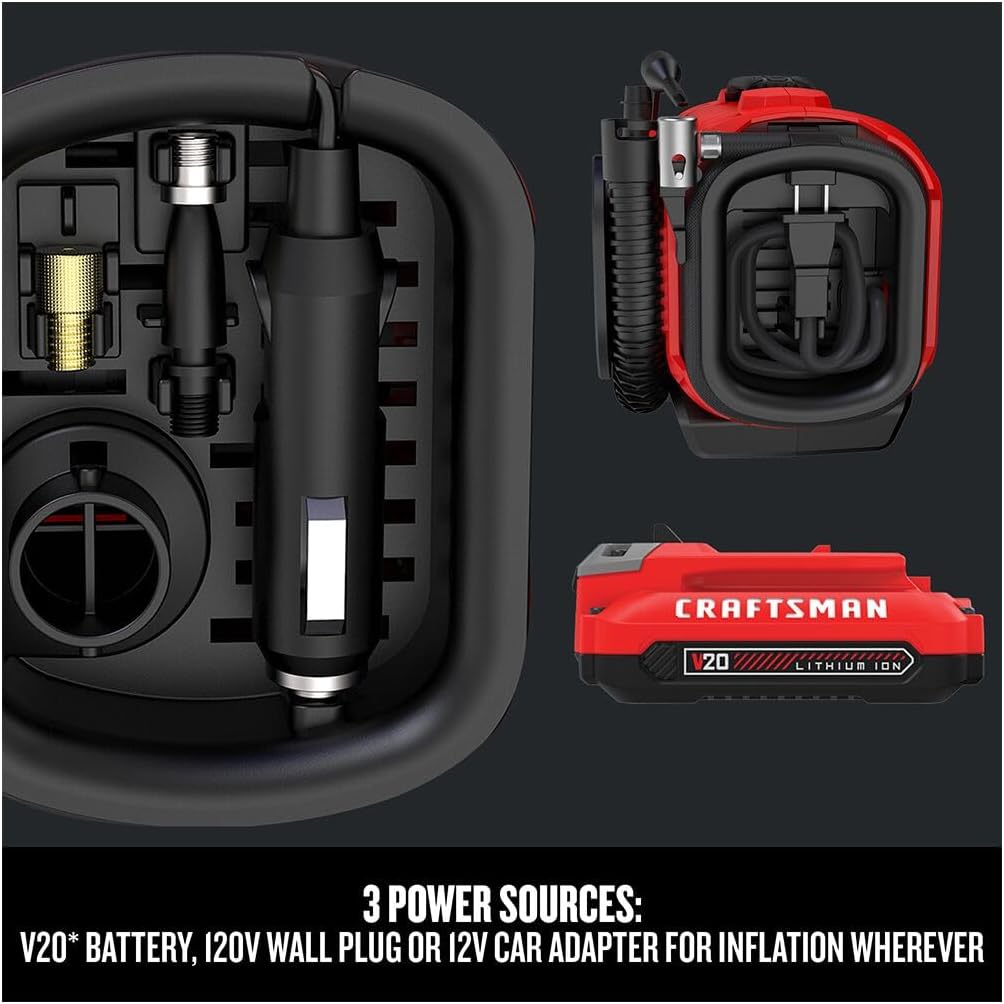 Thumbnail 3 de Craftsman V20 Tire Inflator Portable Air Compressor (CMCE520B) with 3 Power Modes