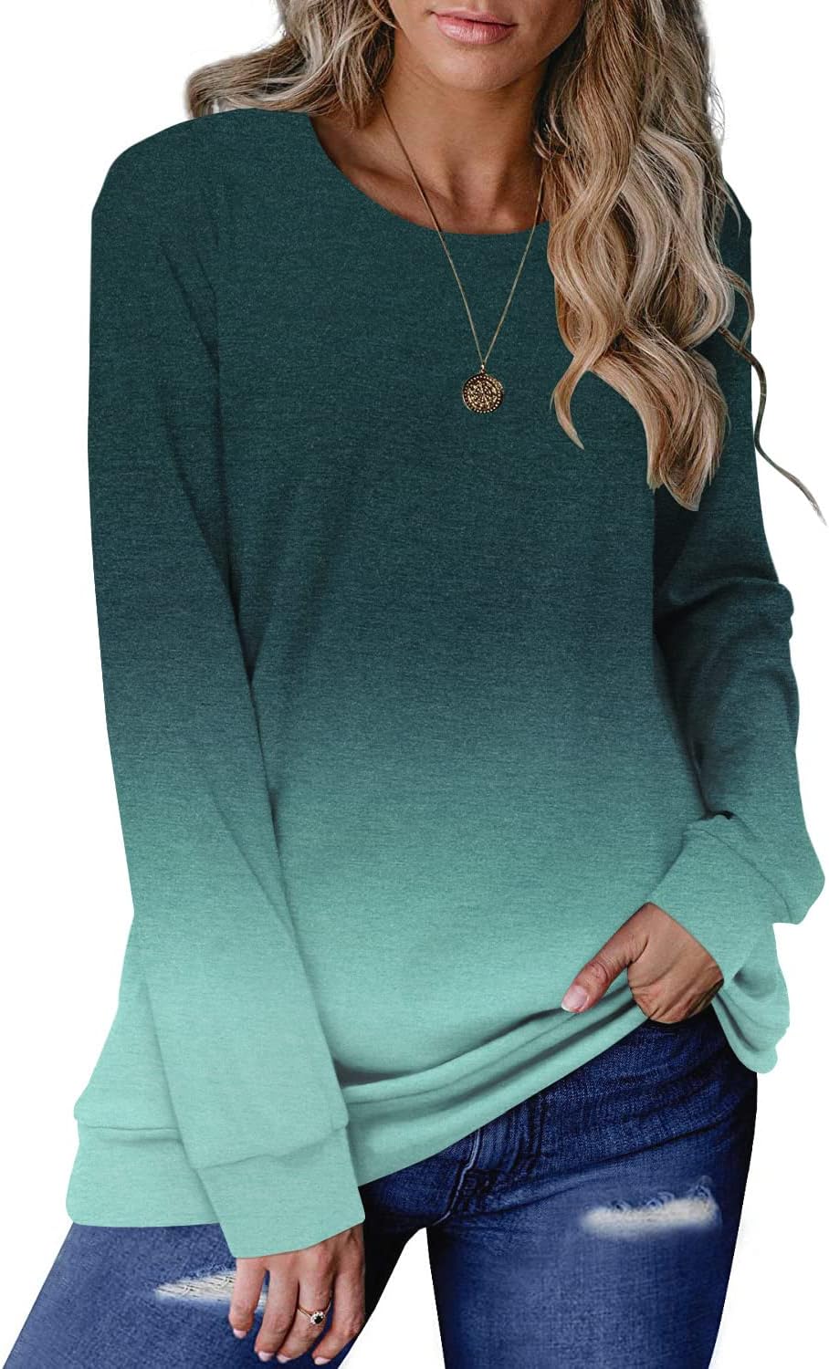Thumbnail 4 de Charne Women's Long-Sleeve Crew-Neck Tunic Top with Cotton-Blend Stretch