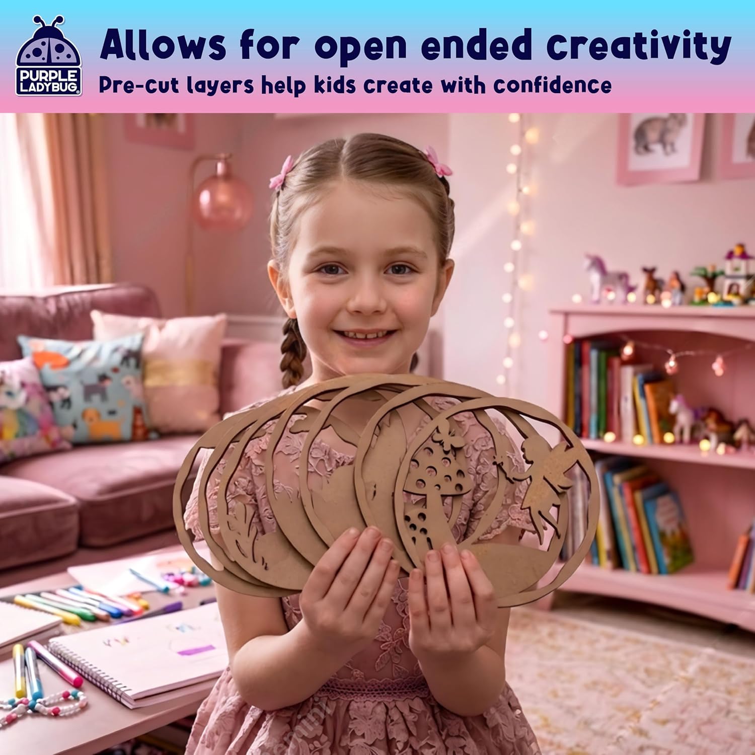 Thumbnail 5 de Fairy 3D Paint Your Own Sets for Kids by Purple Ladybug — Wooden Craft Kit