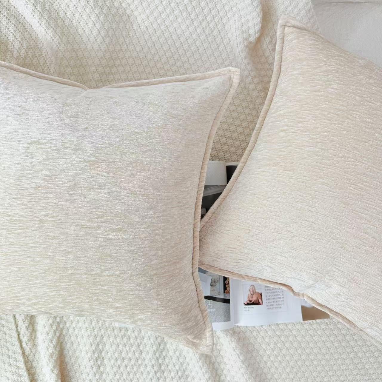 Thumbnail 6 de OYIMUA 2er Set Chenille Kissenbezug 40x40 Beige – Weich, Vielseitig & Robuste Verarbeitung