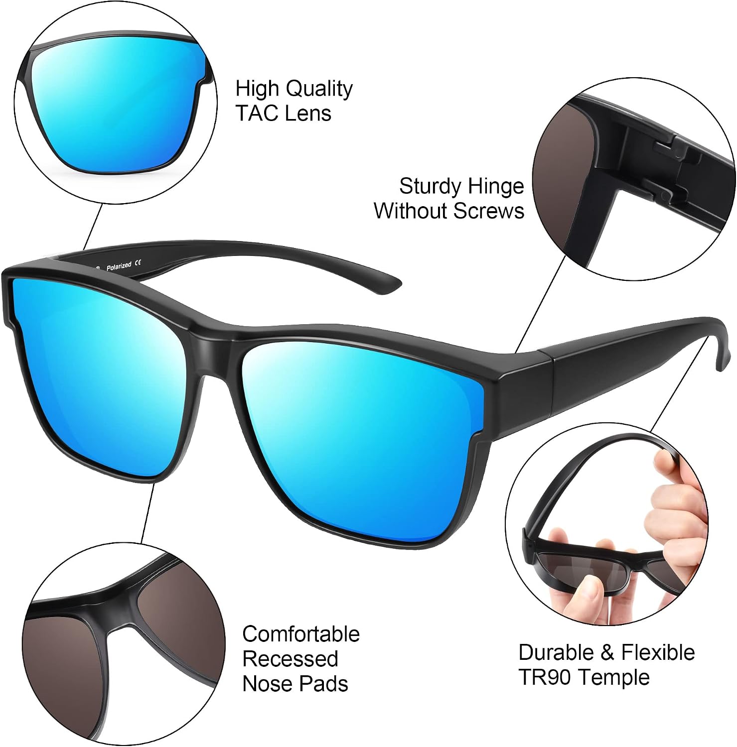 Thumbnail 4 de URUMQI Überzieh Sonnenbrille Über Normalbrille