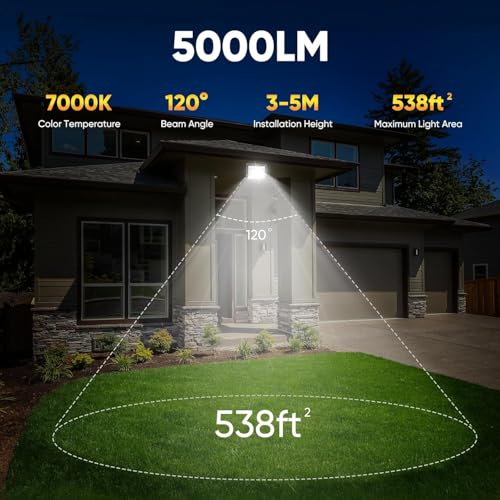 Detalle de Projecteur LED Extérieur Plazique 50W avec Détecteur de Mouvement – 5000LM, IP67