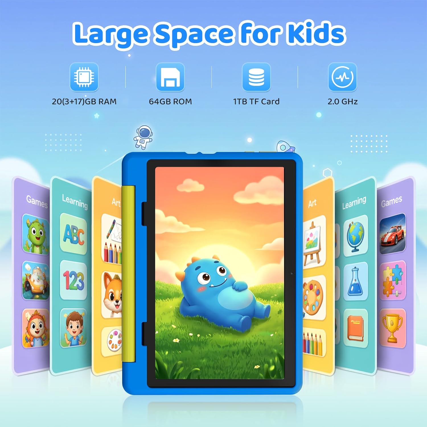 Thumbnail 2 de URAO Kids Tablet 10-Inch with Case, Android 16.0, 20GB RAM, 64GB ROM + 1TB Expandable, Parental Controls
