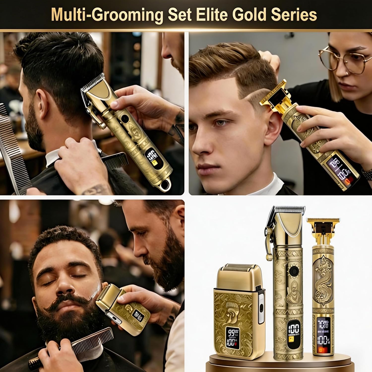 Detalle de Hair Clippers for Men Professional: T-Blade Trimmer, USB Rechargeable Grooming Kit