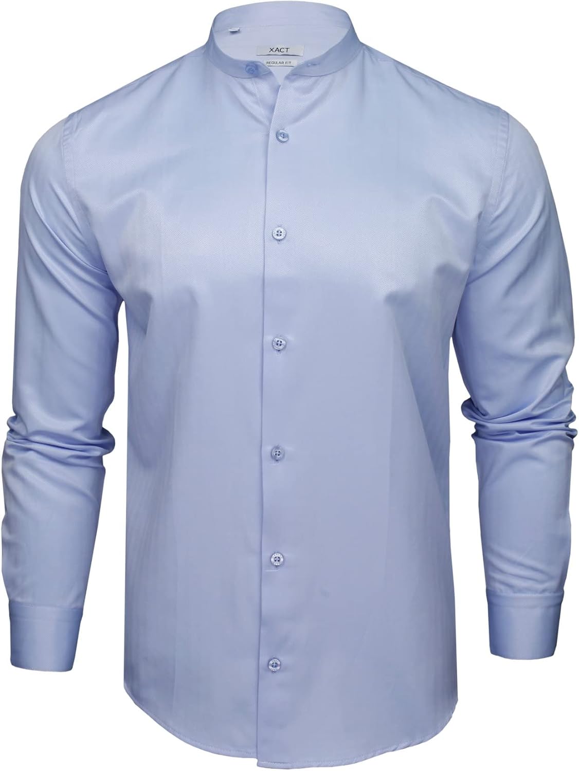 Thumbnail 4 de Xact Chemise à col Mao et bande en tissu Chevron – manches longues, coupe régulière