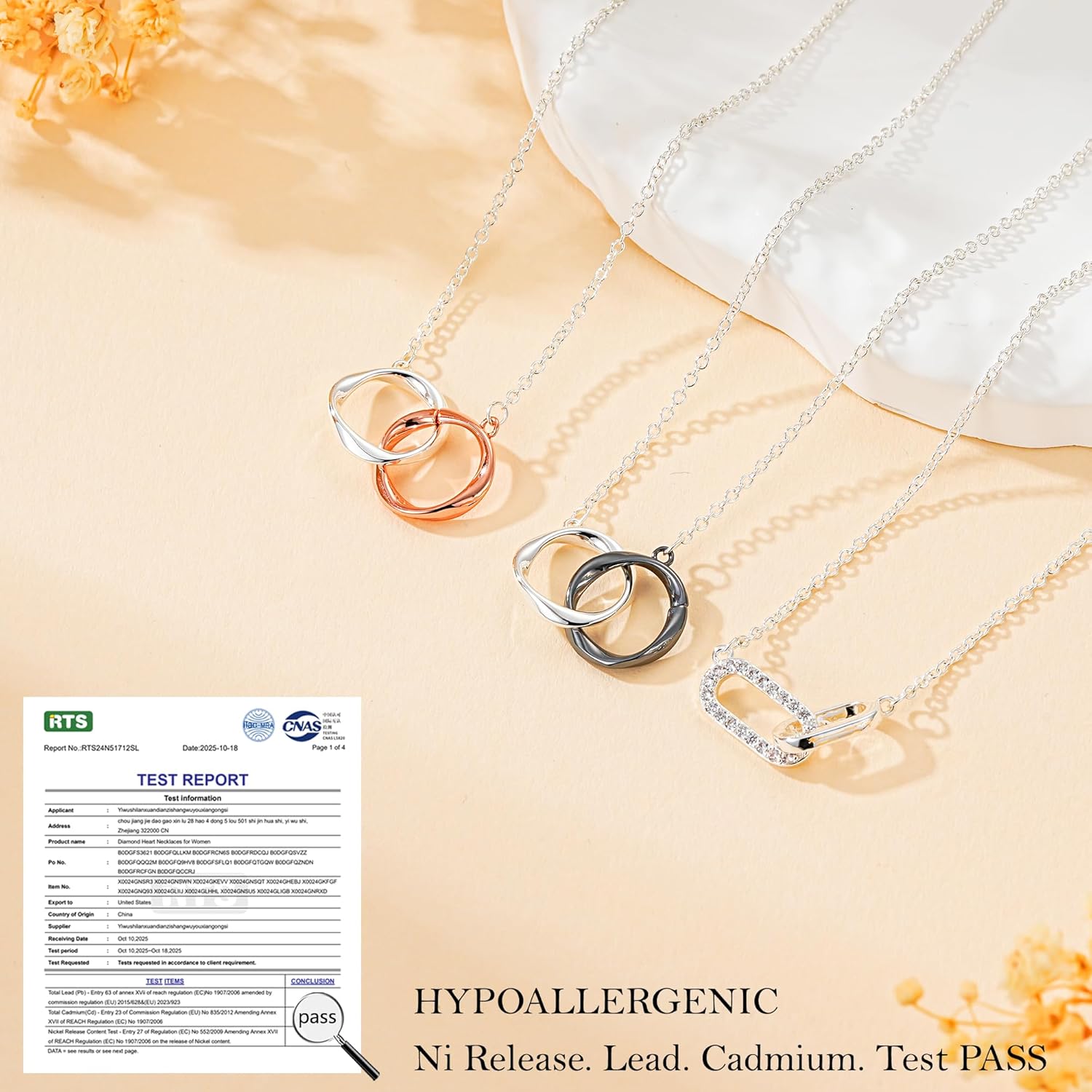 Thumbnail 4 de DORANA Sterling Silver Mother & Daughter Circle Necklace Set