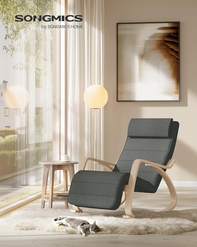 Detalle 2 de SONGMICS LYY10G Silla Mecedora Ajustable para Dormitorio 🛋
