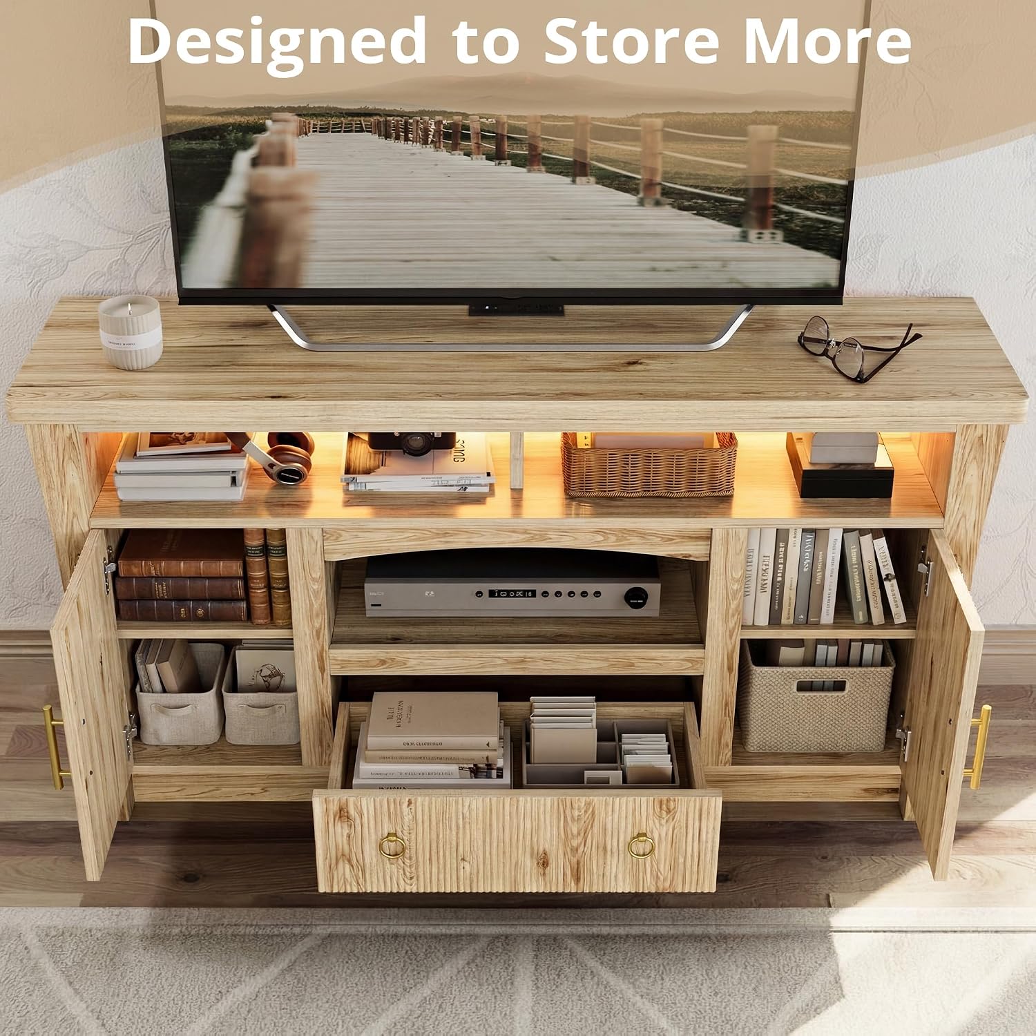 Detalle 2 de LIKIMIO TV Stand for 65-inch TVs