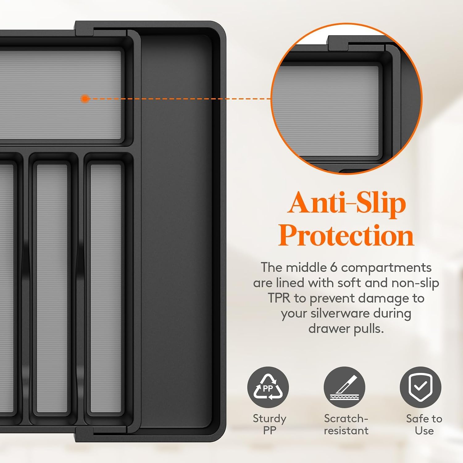 Detalle de Lifewit Silverware Drawer Organizer, Expandable