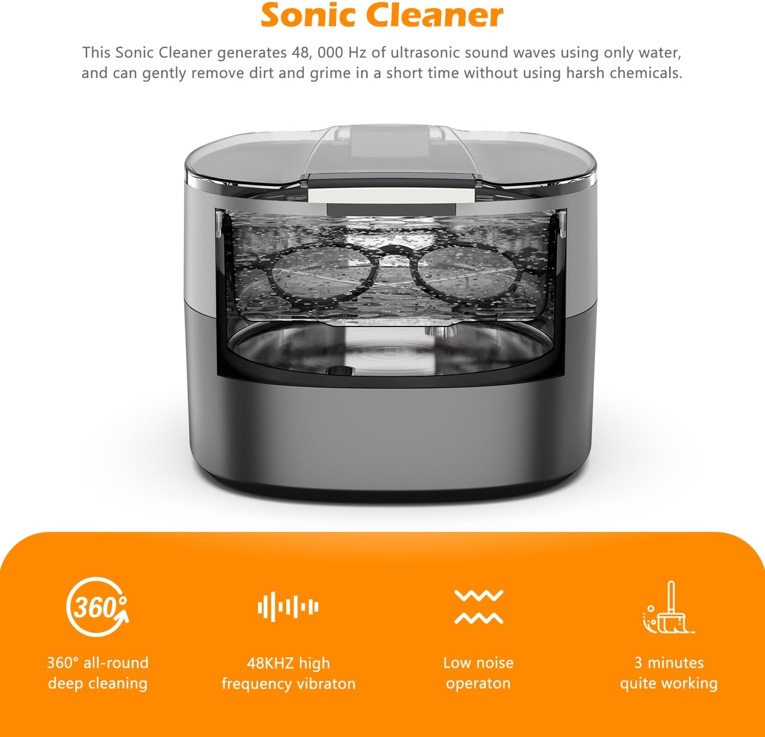 Thumbnail 1 de KECOOLKE Ultrasonic Jewellery Cleaner 750ml: Practical, Durable, Home Friendly