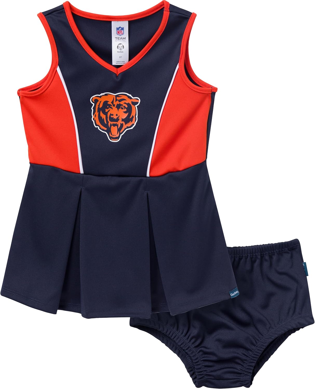 Detalle de Gerber NFL Baby-Girls Chicago Bears Cheerleader Dress & Bloomer Set