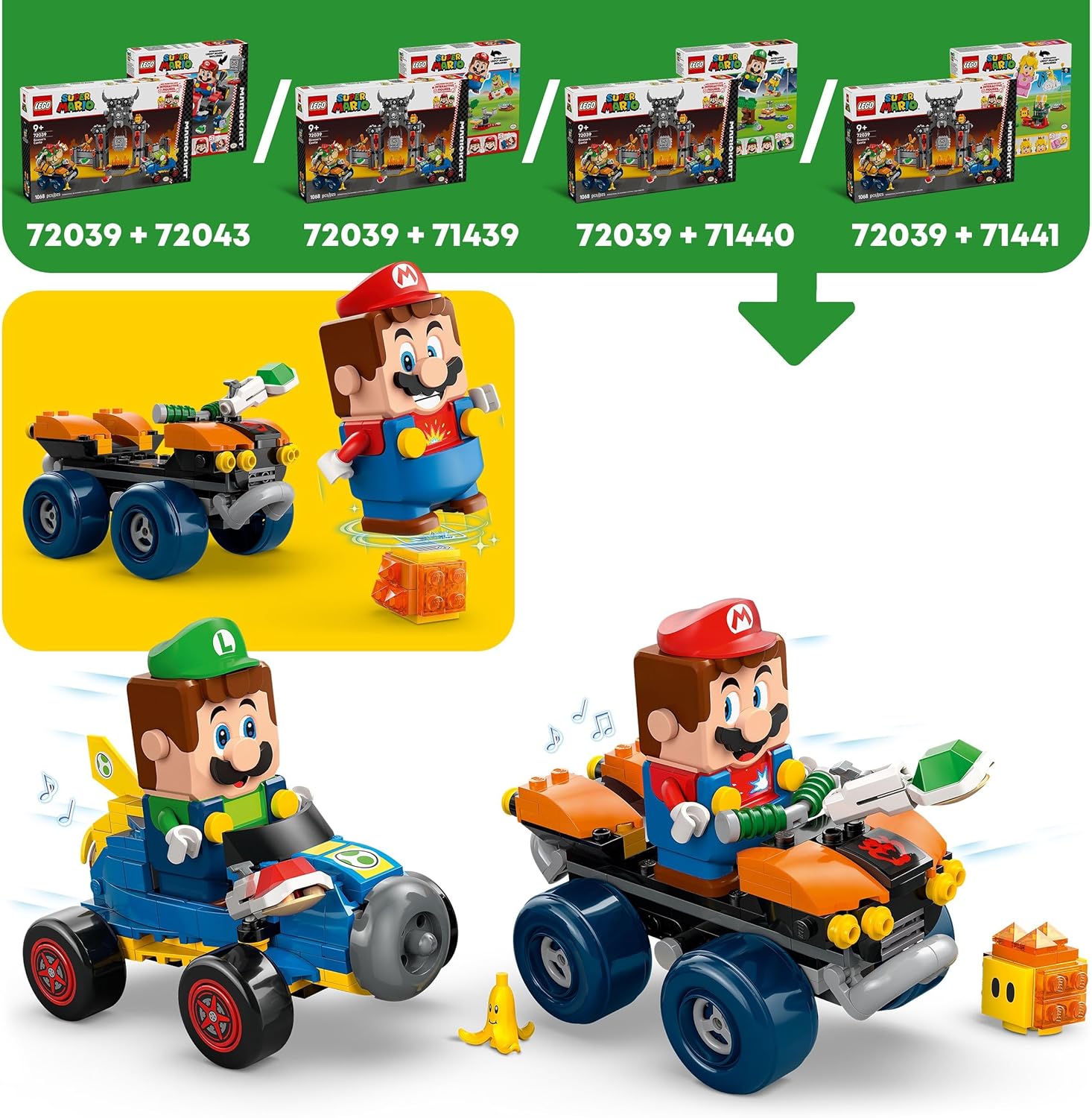 Thumbnail 3 de LEGO Super Mario: Castello di Bowser – Set Interattivo Mario Kart con 2 Veicoli e 4 Minifigure, 72039