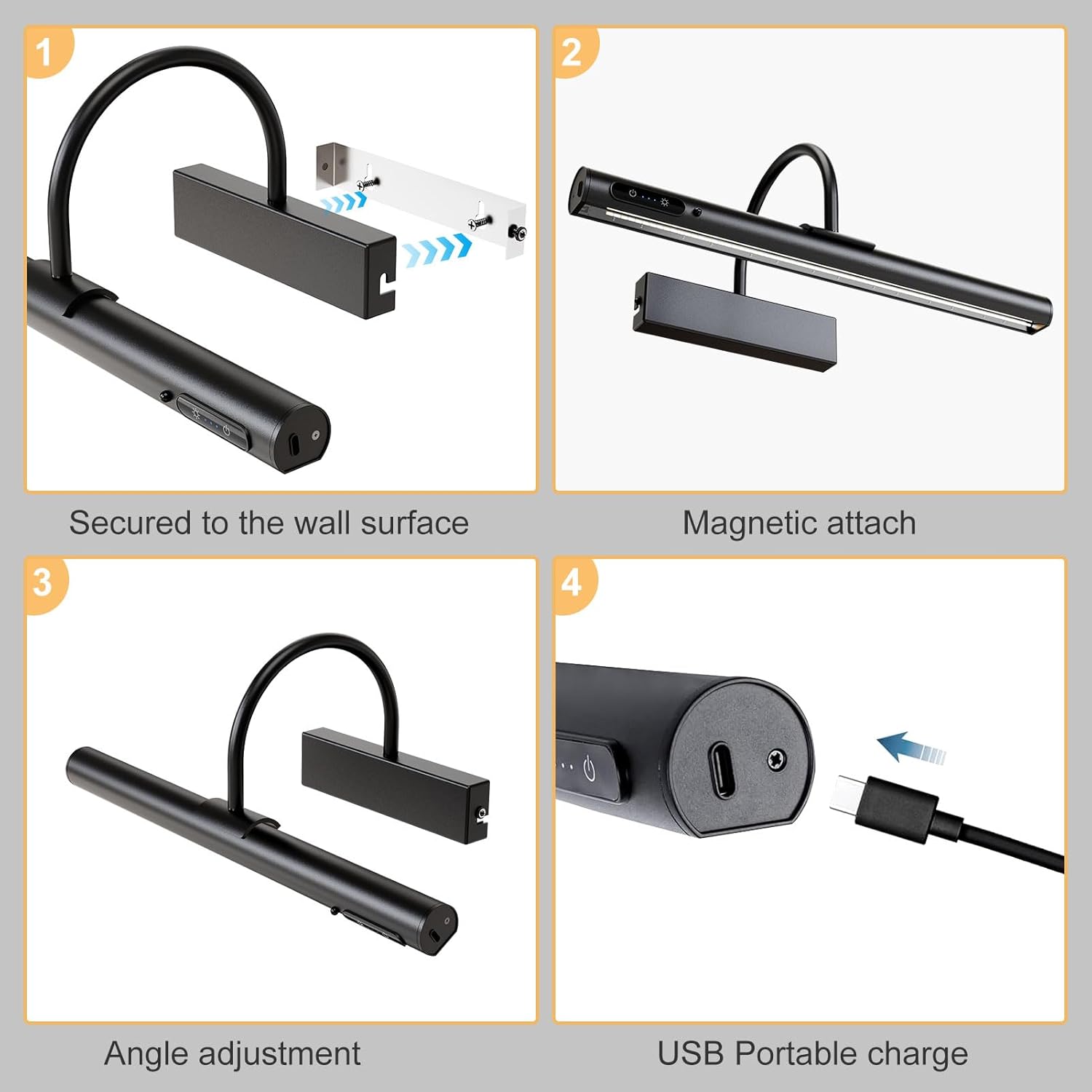Thumbnail 5 de HARPER LIVING Rechargeable Picture Light 3‑temp 🖼