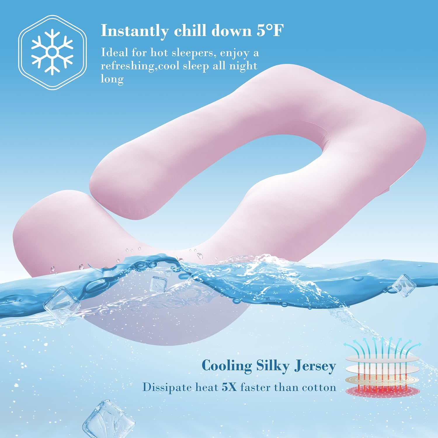 Thumbnail 2 de Cute Castle CC-Cool-Maternity-Purple U-Shaped Pregnancy Pillow, 57-Inch, Purple Cooling Cover
