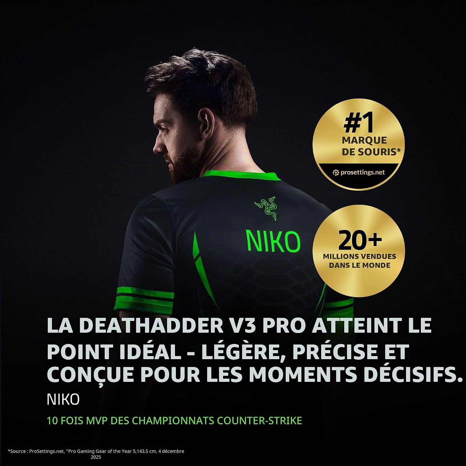 Detalle 2 de Razer DeathAdder V3 Pro draadloze gamingmuis met 8K-polling en 30K-sensor