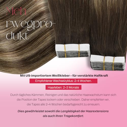 Detalle de Moresoo Tape-in Extensions Echthaar 55 cm, 20 Stk. 💇♀