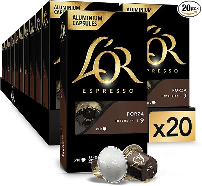 Detalle de L'OR Espresso Forza: 200 Cápsulas Compatibles Nespresso