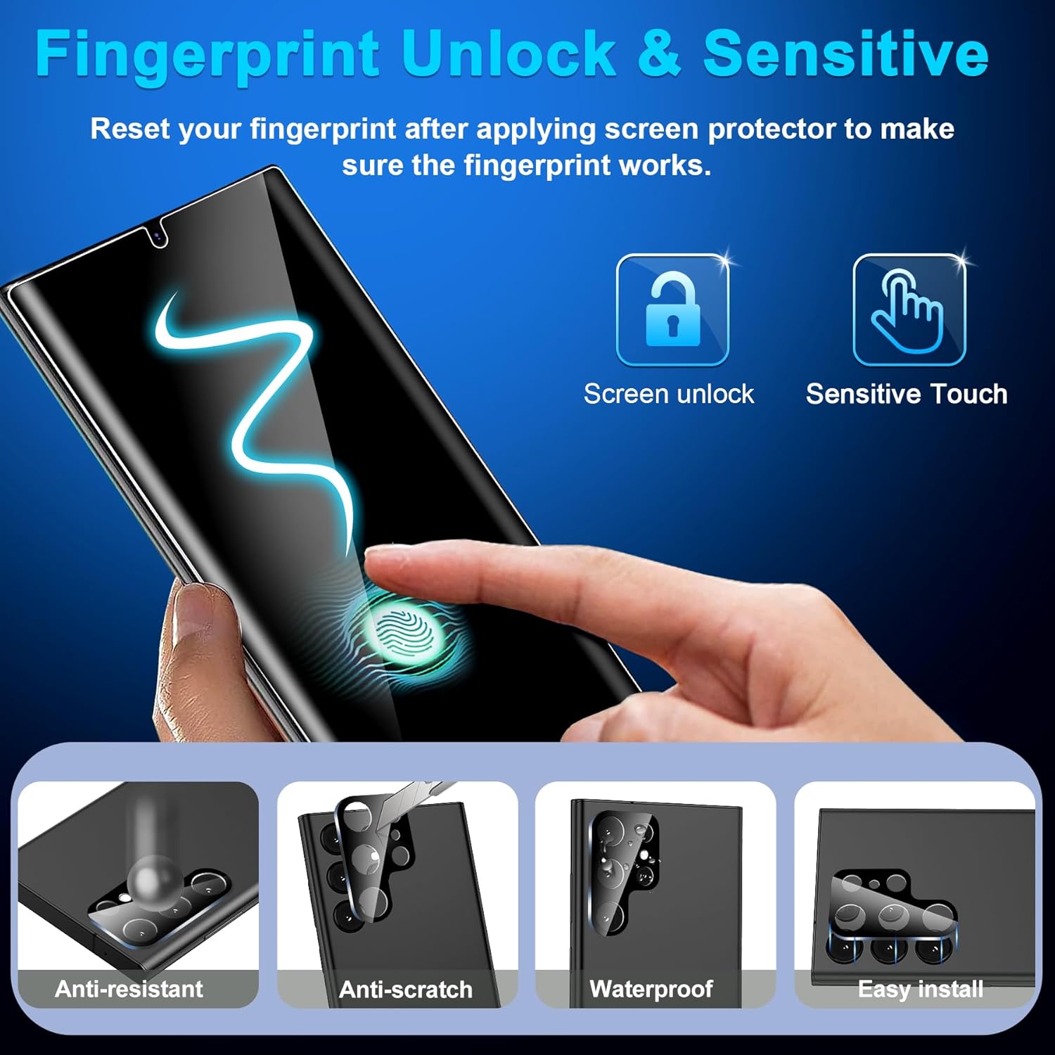Detalle 2 de Arshek Galaxy S22 Ultra Privacy Screen Protector 2-pack