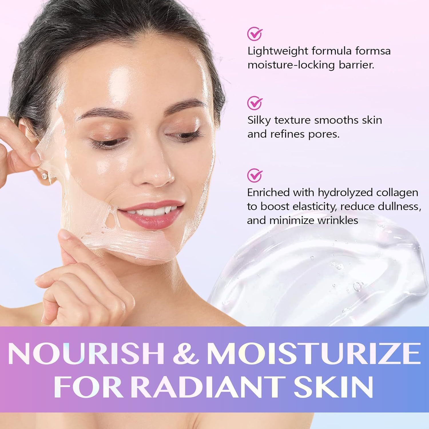 Detalle 2 de Collagen Night Wrapping Mask maschera notte al collagene 🌙