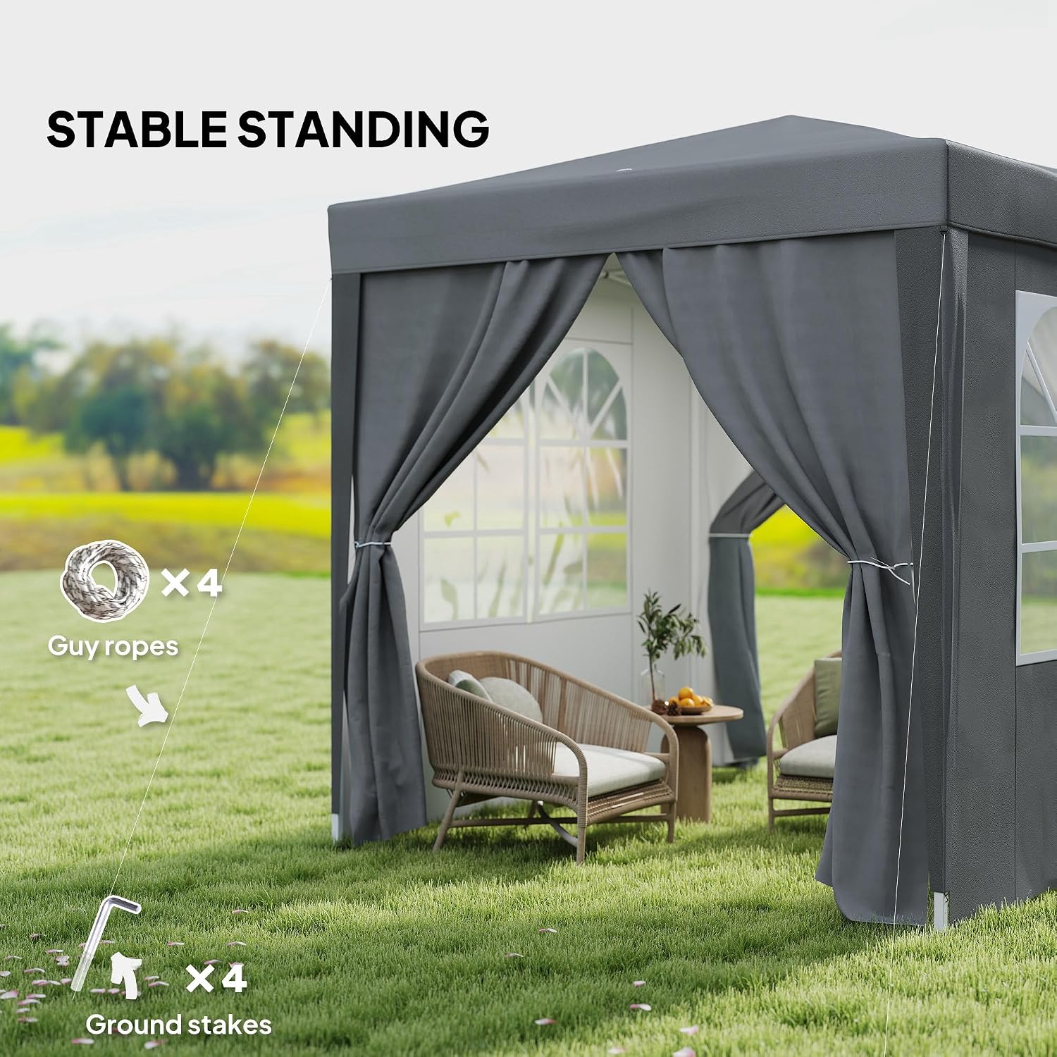 Thumbnail 4 de Outsunny 2x2m Pop Up Gazebo Grey