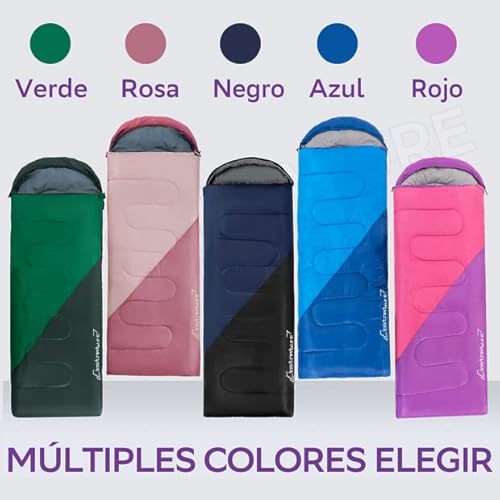 Thumbnail 6 de Clostnature Saco de Dormir Ligero para Acampar (Cremallera Izquierda) – 3 estaciones, tamaño compacto