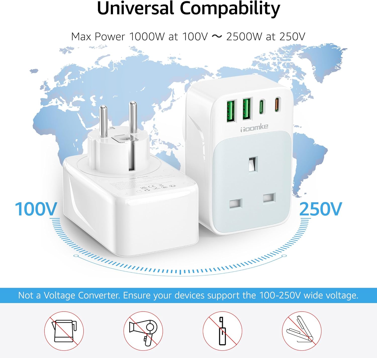 Thumbnail 5 de 2PCS European Plug Adapter PD 35W USB C