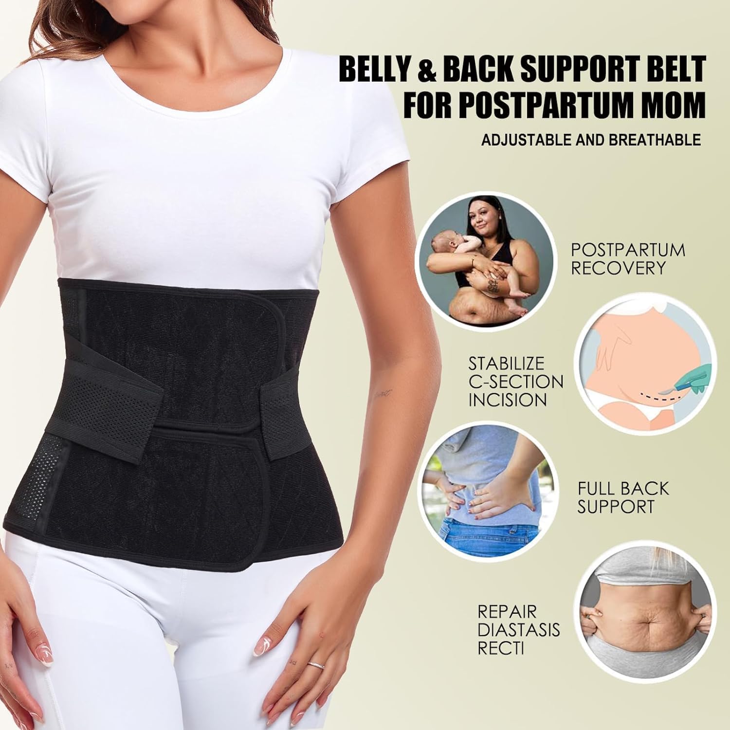 Thumbnail 3 de MAMODY Postpartum Belly Wrap C-section Recovery Belt