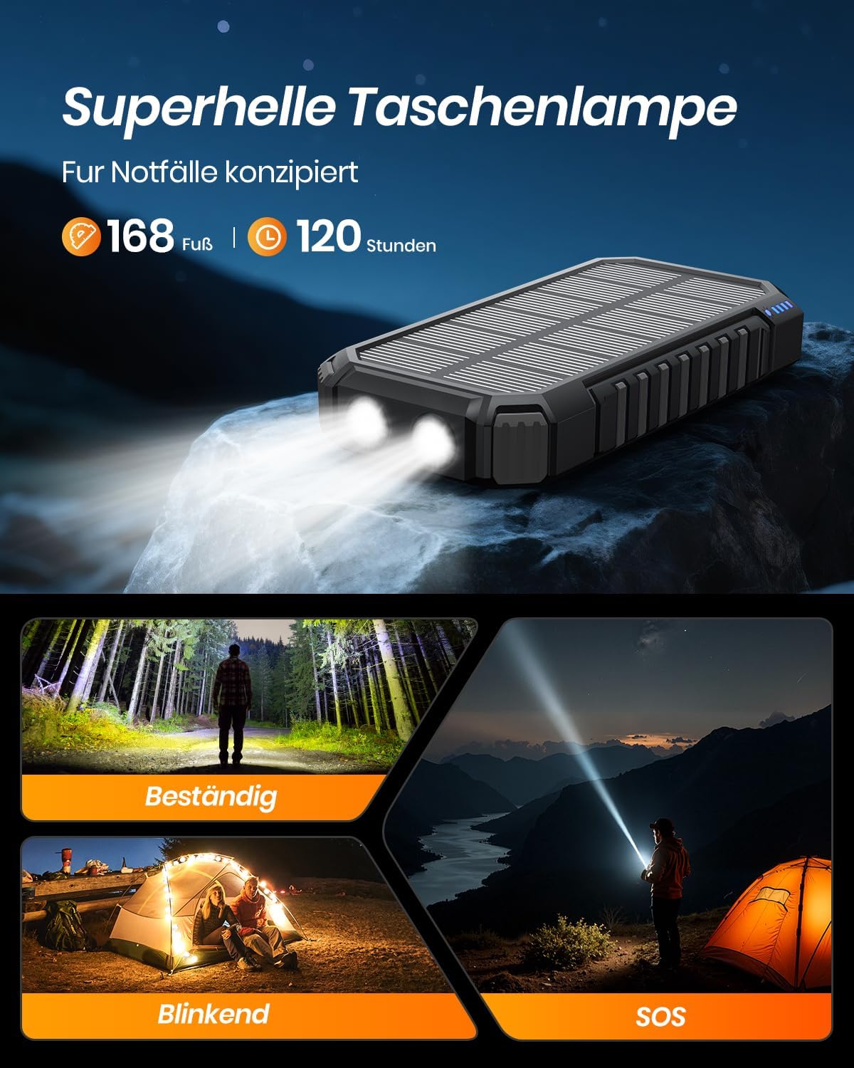 Thumbnail 5 de ADDTop Solar Power Bank 26800mAh Kabellos