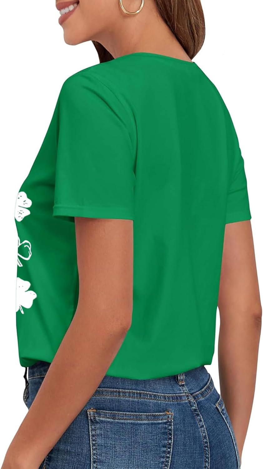 Detalle 2 de SEDEX St Patrick's Day Tops Women Shamrock T Shirt – Soft, Slim-Fit St. Patrick’s Day Tee