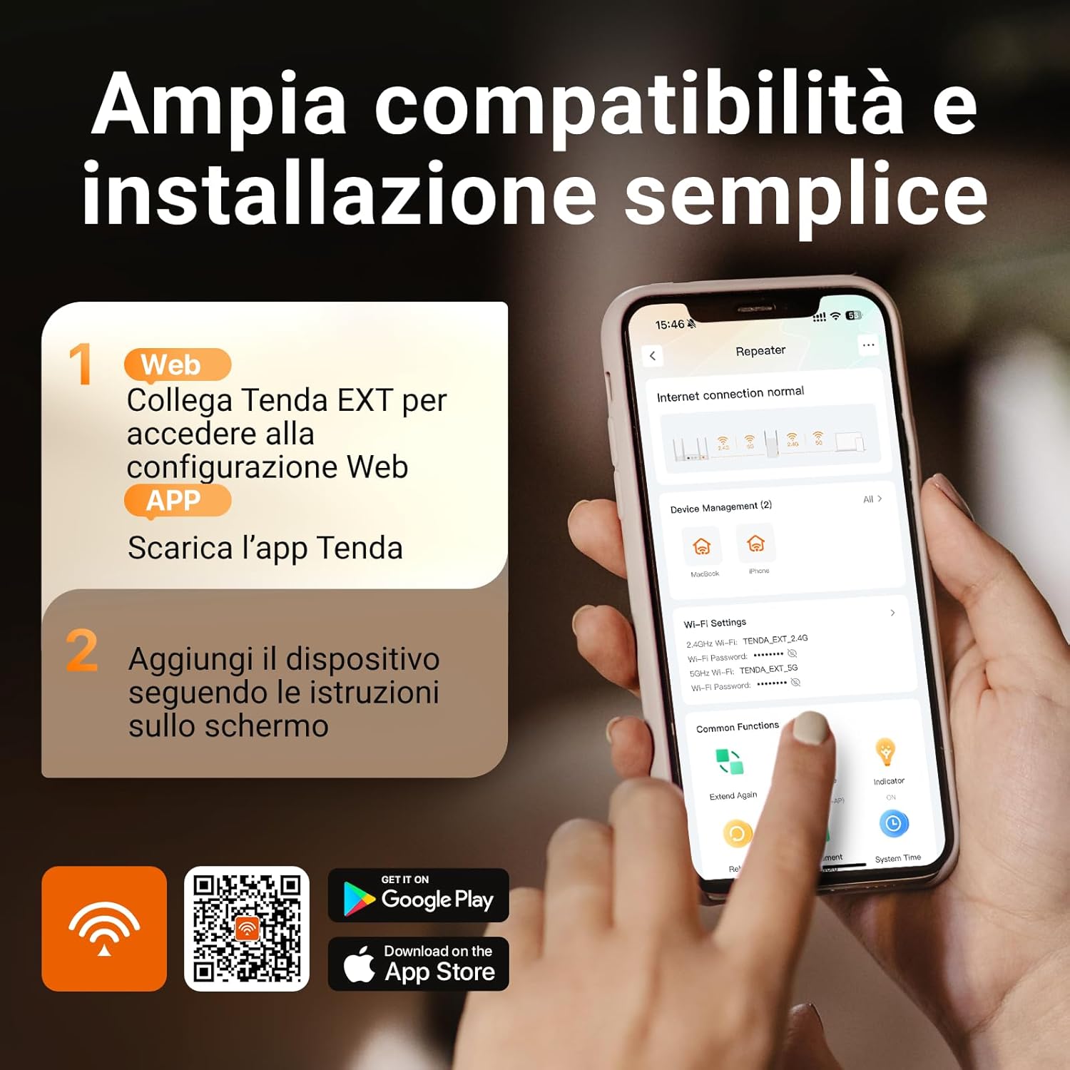 Thumbnail 4 de Tenda Ripetitore WiFi 6 A23 (AX1500): espansione dual-band con porta Gigabit e installazione facile