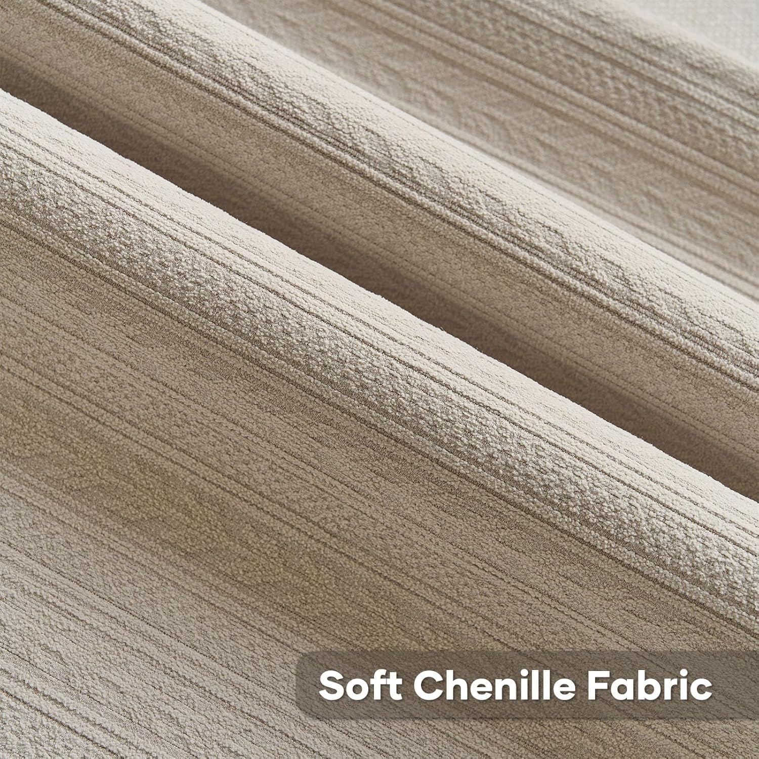 Detalle de Housse de coussin Ystyle 60x60 cm – Lot de 2, chenille décorative effet épis, fermeture éclair invisible, couleur Oatmeal