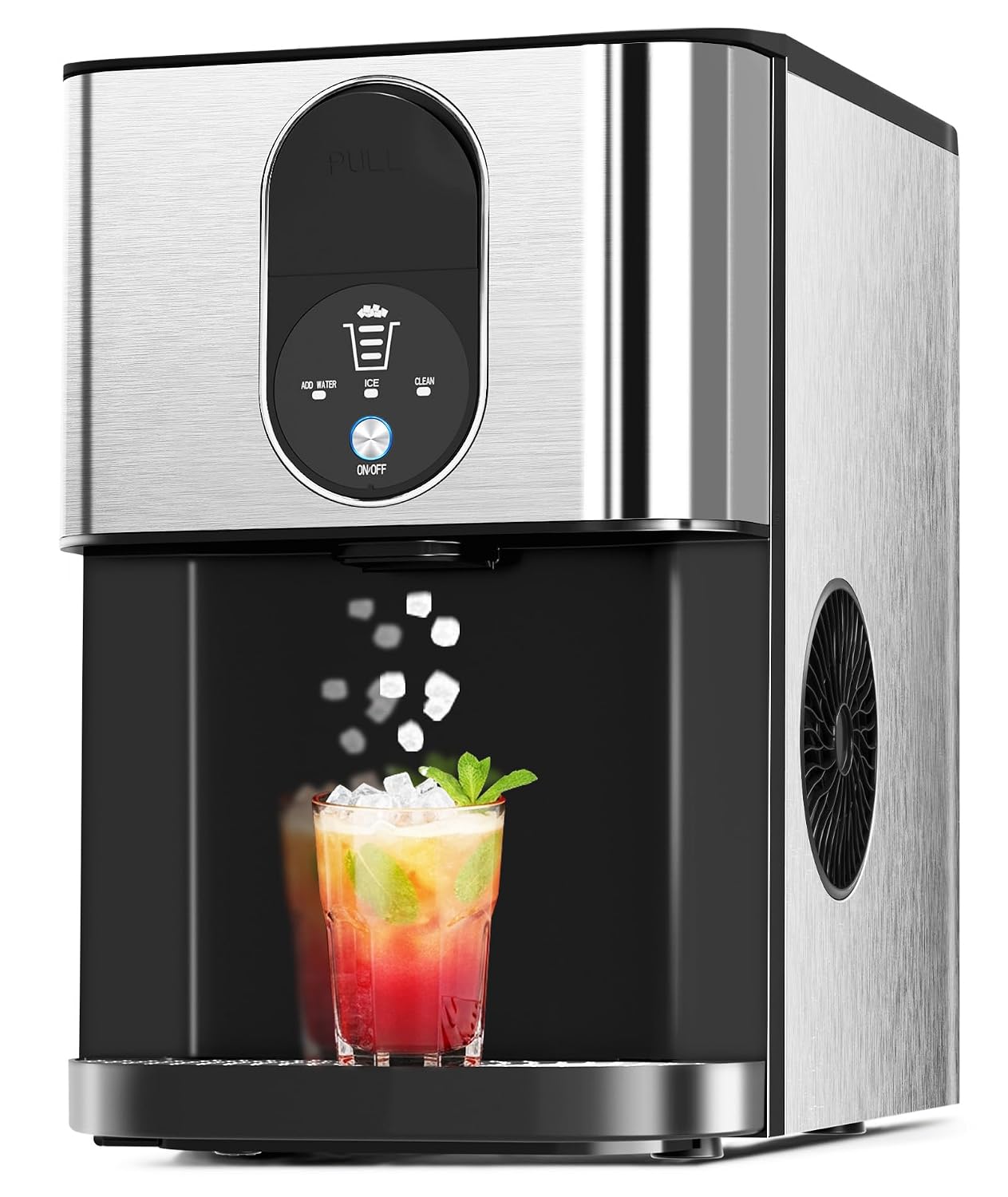 Detalle de COWSAR HZB-20DN Countertop Nugget Ice Maker with Dispenser, 44 lb Daily Output