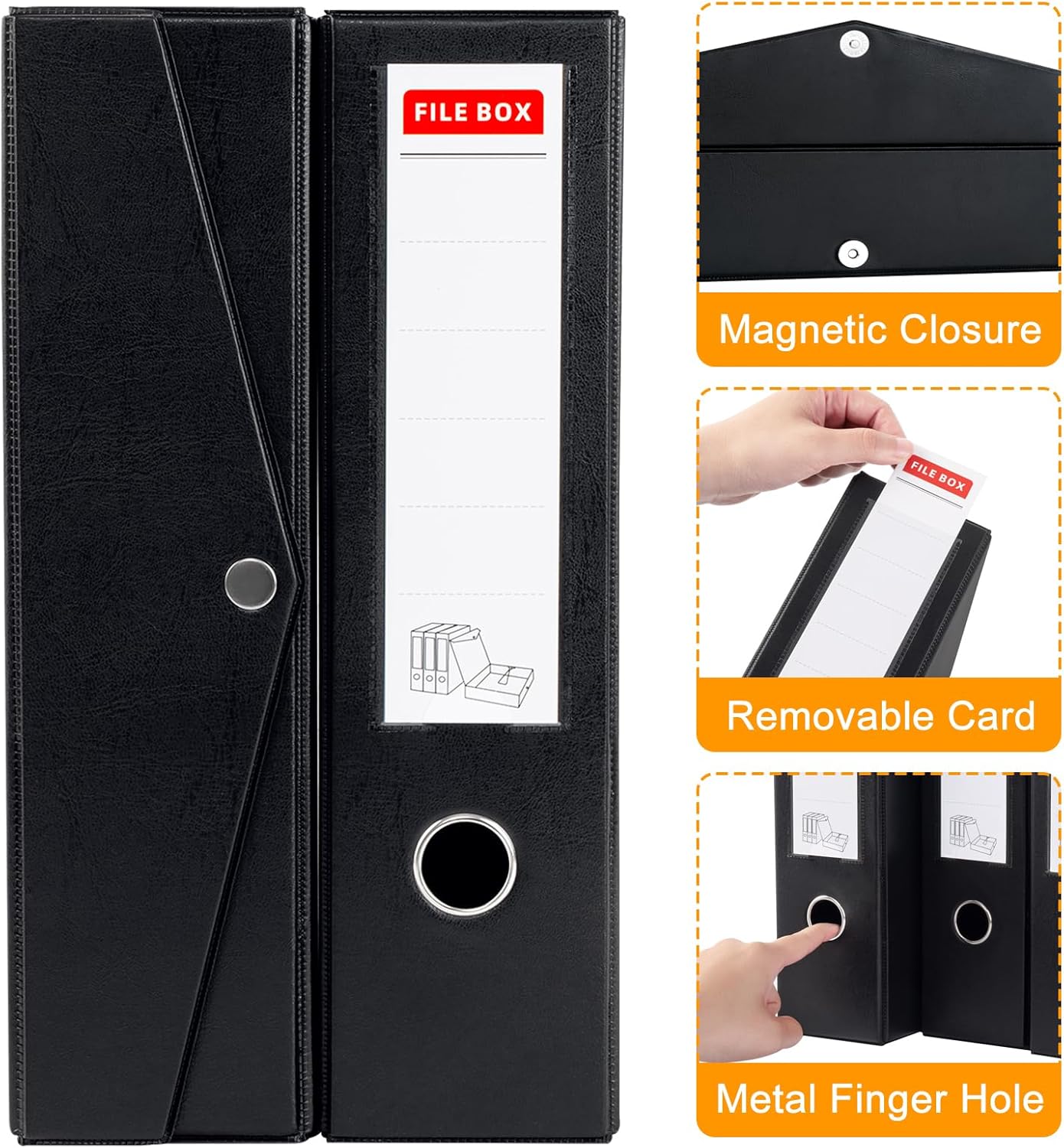 Thumbnail 3 de Srvnpioy Lot de 4 Boîtes A4 noir