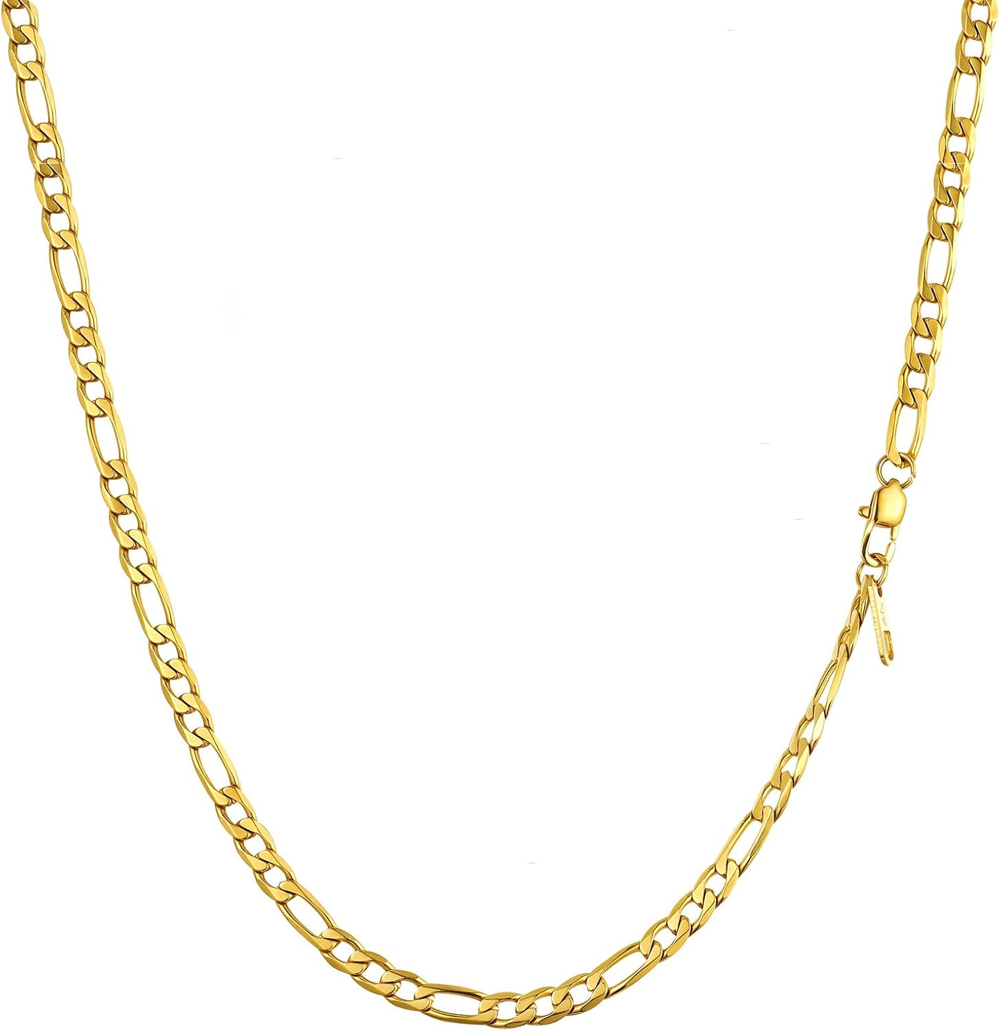 Detalle de PROSTEEL Collier chaîne Figaro en acier inoxydable 316L avec plaquage (maillons alternés) pour femme ou homme