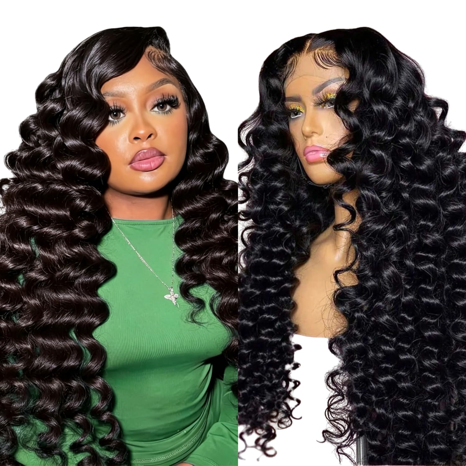 AAKJJ Deep Wave 13x4 HD Lace Front Wig (200% Density) — Glueless, Pre-Plucked, 26 Inch