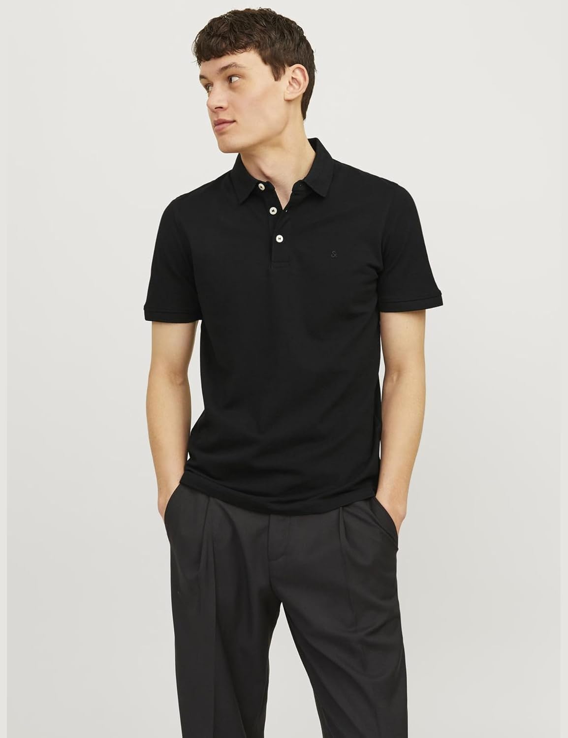 Thumbnail 1 de Jack & Jones Herren Slim Fit Polo JJEPAULOS Uni Schwarz XS