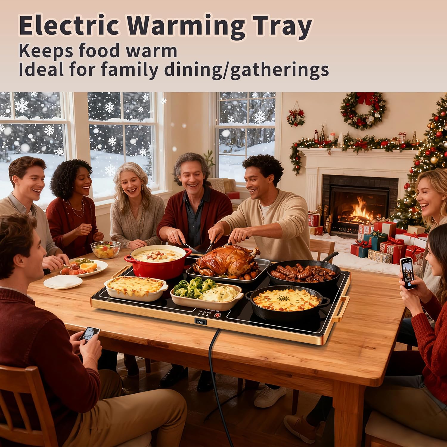 Detalle 2 de Warming Mat for Food XXL 32x18 Temperature Control 🍽