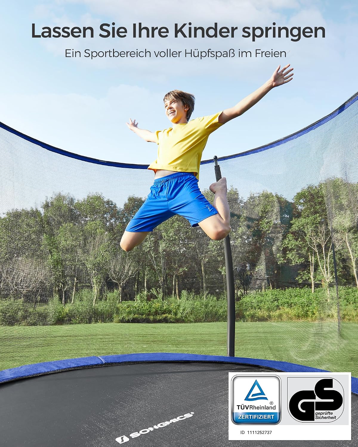 Detalle 2 de SONGMICS Gartentrampolin Outdoor Ø 305 cm Kinder