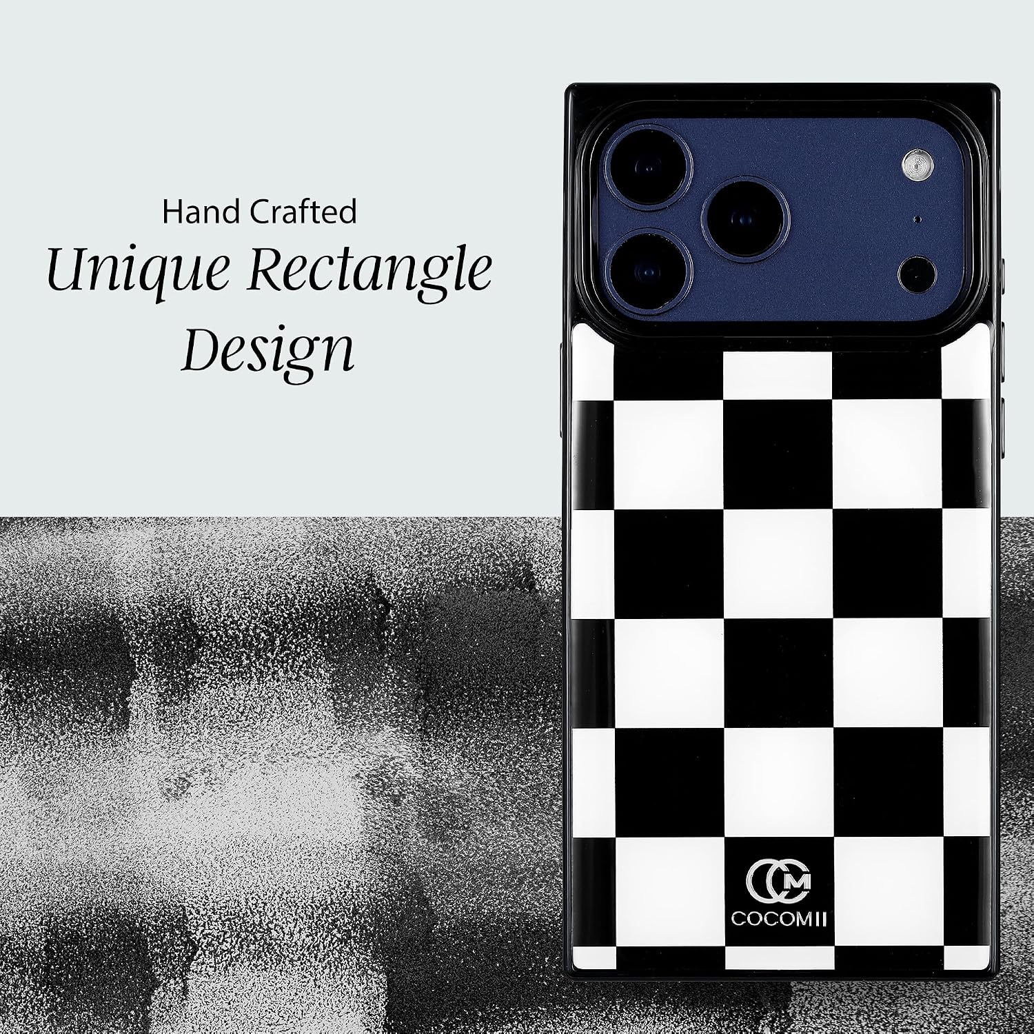 Detalle de COCOMII Rectangle Case for iPhone 17 Pro Max — Monochrome Checkered
