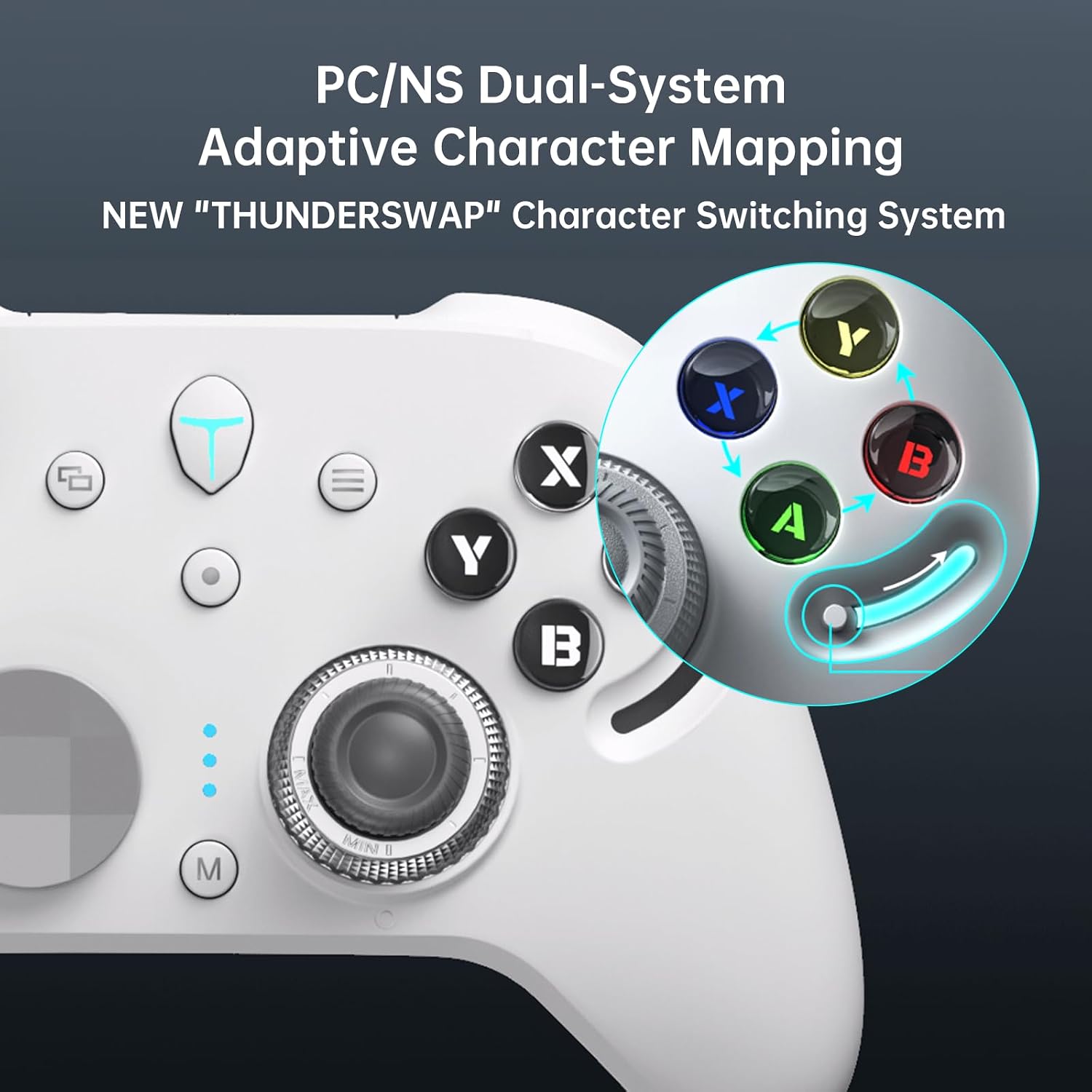 Detalle de Thunderobot G80TS Controller – Wireless Gamepad mit TMR-Joysticks, Hall-Triggern und 1.000 Hz Abfragerate