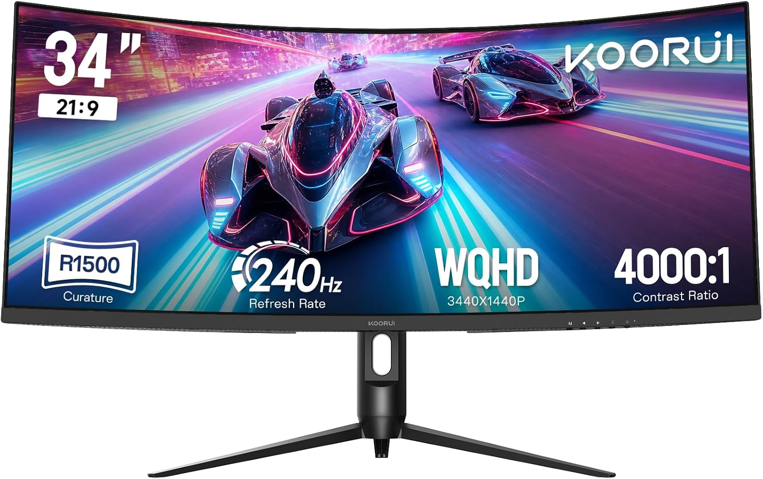 Detalle de KOORUI G3441XC 34-inch ultrawide curved gaming monitor (240Hz, 3440x1440, HDR400)