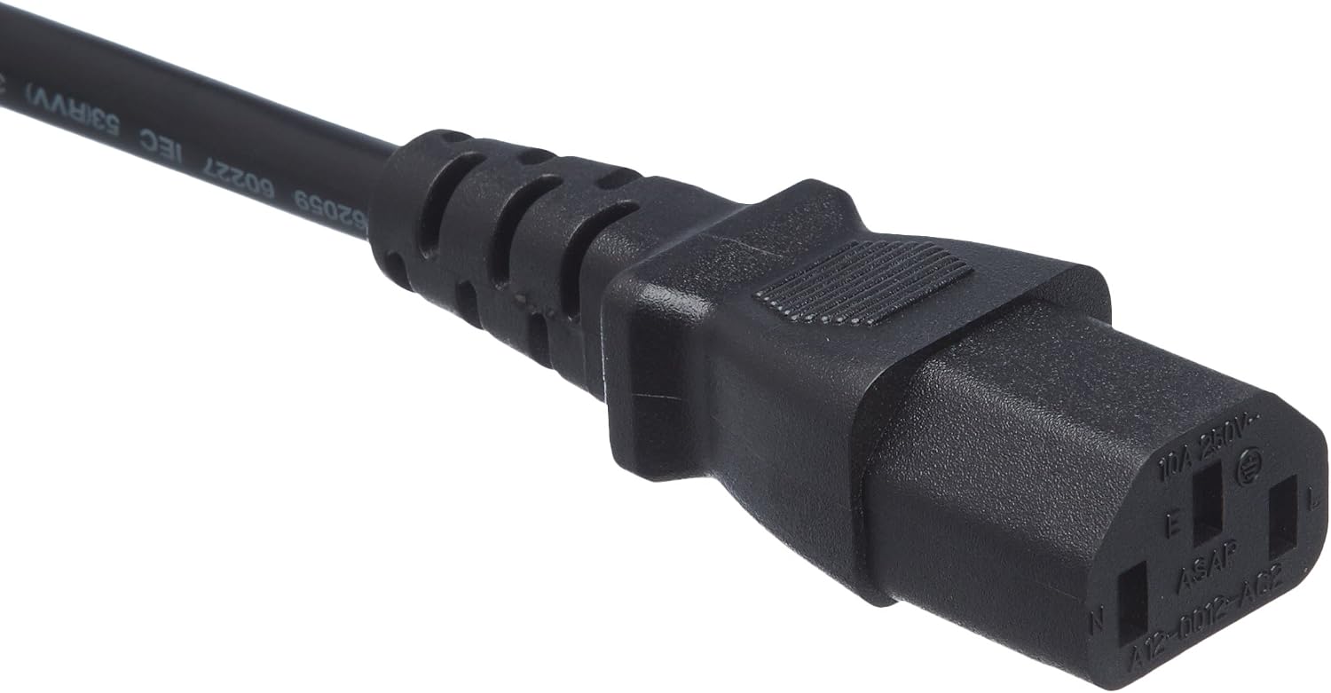 Thumbnail 1 de Amazon Basics Netzkabel – 3 m, Schwarz (CEE 7/7 auf IEC320C13)